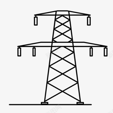 输电塔铁塔电力图标图标