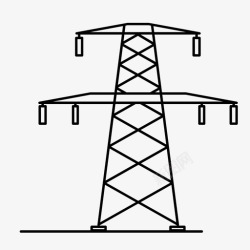 电力线路输电塔铁塔电力图标高清图片