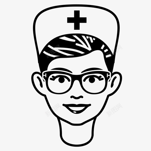 护士聪明人人图标svg_新图网 https://ixintu.com 人 医疗保健 医院 头部 女士 女孩 护士 眼镜 聪明人