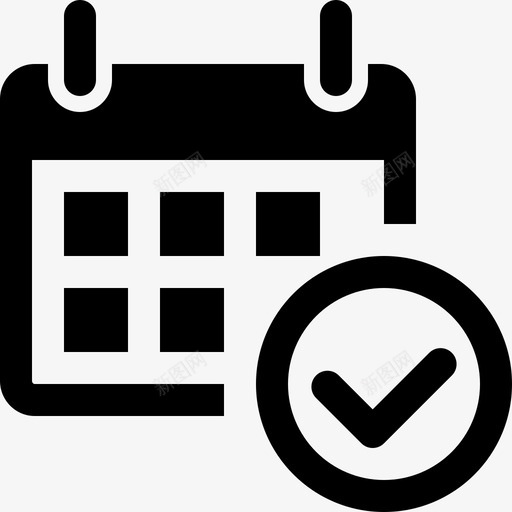 日历约会复选标记图标svg_新图网 https://ixintu.com 复选标记 提醒 日历 日程安排 月份 约会 计划器