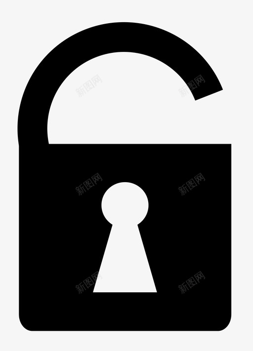 开锁门钥匙孔锁打开图标svg_新图网 https://ixintu.com 安全 开锁 打开 挂锁 钥匙孔 锁 门
