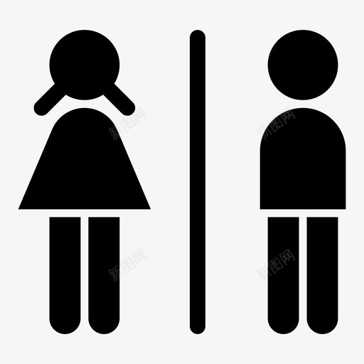 浴室洗手间卫生间图标svg_新图网 https://ixintu.com 值日生 儿童 卫生间 厕所 女孩 学校 学生 性别 洗手间 浴室
