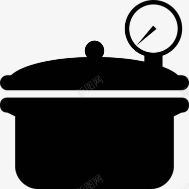 压力锅烹饪食物图标图标