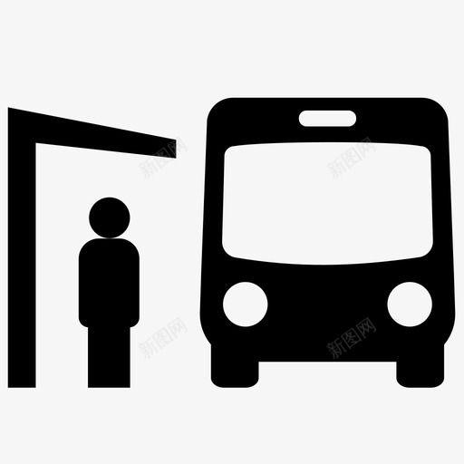 公共汽车站有盖有人图标svg_新图网 https://ixintu.com 乘坐 公共交通 公共汽车站 有人 有盖 班车 避难所