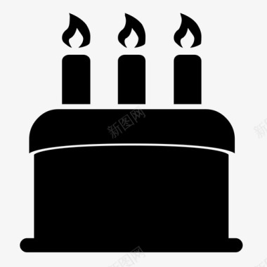 生日蛋糕烘焙蜡烛图标图标