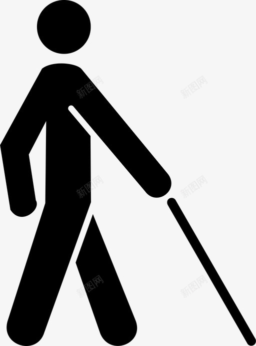 低视力盲人手杖图标svg_新图网 https://ixintu.com 低视力 国家公园管理局 手杖 残疾 盲人 视力