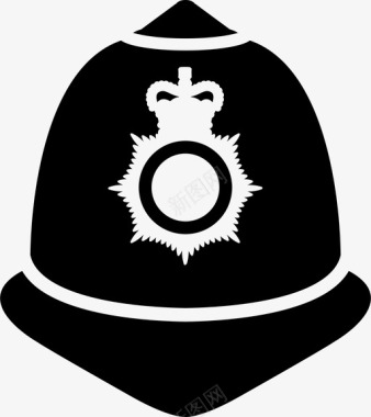 警察头盔英国执法法律图标图标