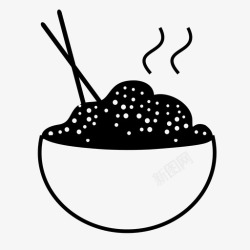 米饭logo米饭碗筷子图标高清图片
