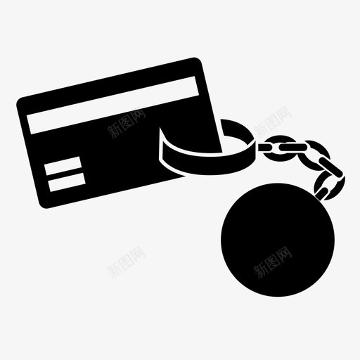 信用奴隶球和链信用卡图标svg_新图网 https://ixintu.com 信用卡 信用奴隶 借记卡 债务 球和链 货币