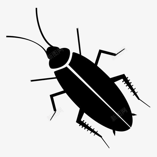 蟑螂动物生物图标svg_新图网 https://ixintu.com 动物 昆虫 毛 水蚤 生物 蟑螂