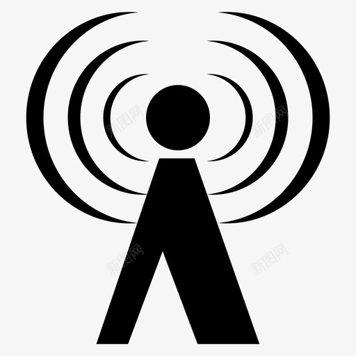 wifi空气天线图标svg_新图网 https://ixintu.com wifi 个人 天线 空气 通话