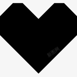 loveheart心形方形像素化图标高清图片