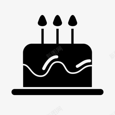生日蛋糕面包店生日蜡烛图标图标