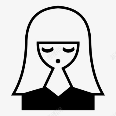 女孩女人头发图标图标