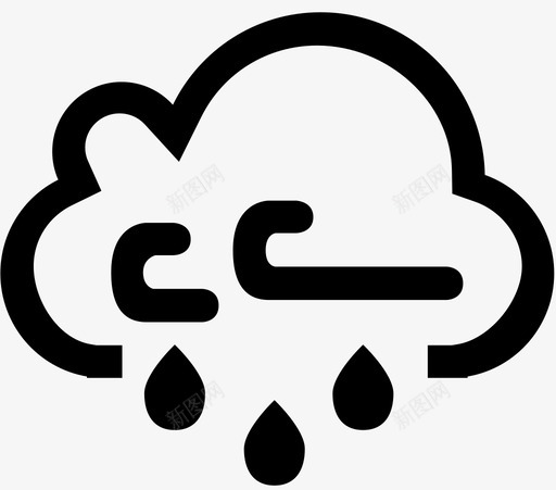 风和雨云下降图标svg_新图网 https://ixintu.com 下降 云 天气 预报 风 风和雨