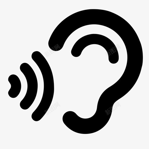 声音有声书耳朵图标svg_新图网 https://ixintu.com 听力 声音 无线 有声书 电子书 耳朵 音乐