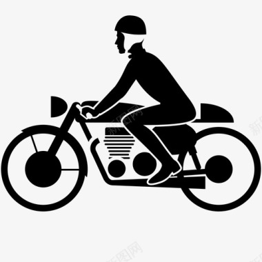摩托车引擎头盔人比赛图标图标