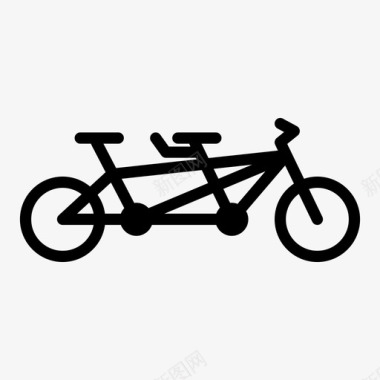 双人自行车双人交通图标图标