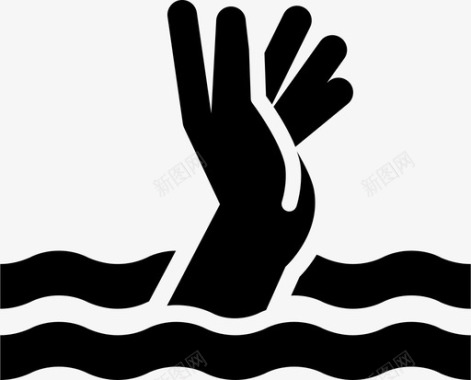 溺水大海安全图标图标
