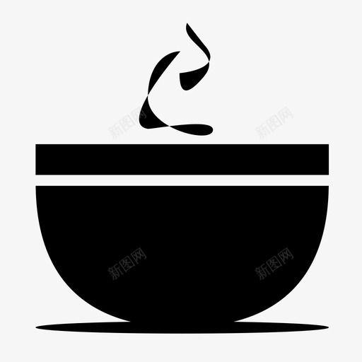 汤碗晚餐食物热的图标svg_新图网 https://ixintu.com 晚餐 汤 热的 碗 蒸汽 食物 饭