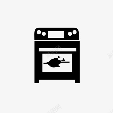 烤箱烹饪热图标图标