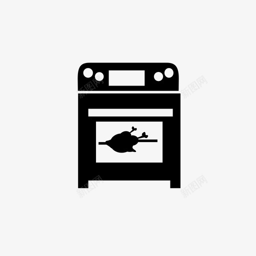 烤箱烹饪热图标svg_新图网 https://ixintu.com 厨房用品 火鸡 炉子 烤箱 热 烹饪