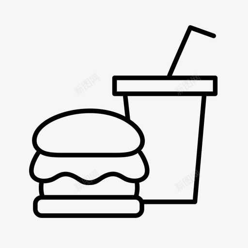 快餐汉堡饮料图标svg_新图网 https://ixintu.com 三明治 垃圾食品 快餐 汉堡 餐厅 饮料 麦当劳