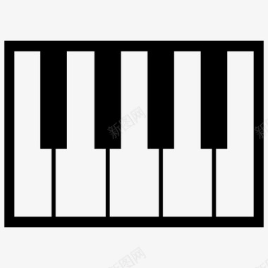 钢琴黑白乐器图标图标