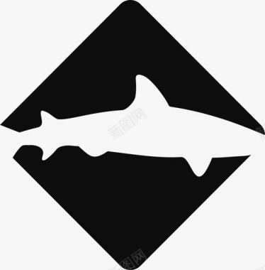 鲨鱼警告标志海洋图标图标