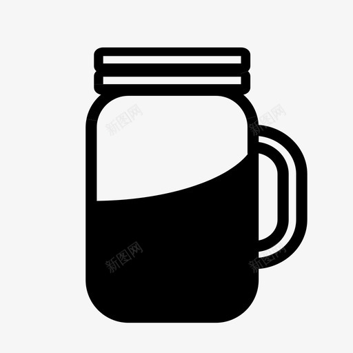梅森罐啤酒饮料图标svg_新图网 https://ixintu.com 啤酒 容器 杯子 果汁 梅森罐 玻璃杯 饮料