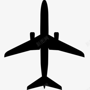飞机双引擎运输图标图标