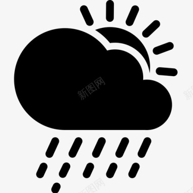 白天下雨云天气预报图标图标