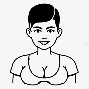 女人胸部女性图标图标