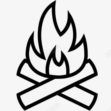 营火篝火火焰图标图标