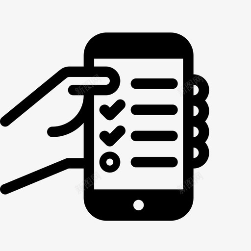 iphone手机检查列表图标svg_新图网 https://ixintu.com iphone 待办事项列表或管理器 手机 智能手机 检查列表 移动电话