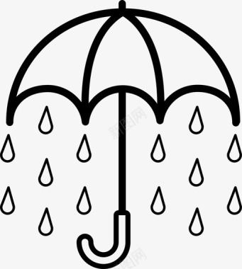 雨伞水滴秋天图标图标