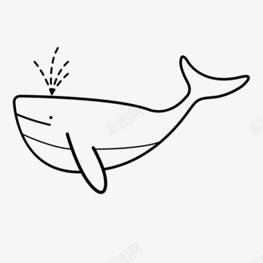 鲸鱼野生喷口图标图标