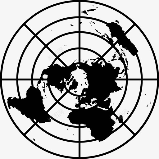 世界方位投影地球图标svg_新图网 https://ixintu.com 世界 世界地图 地球 方位投影 行星