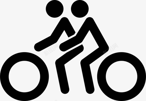 双人自行车自行车运动健身人图标图标