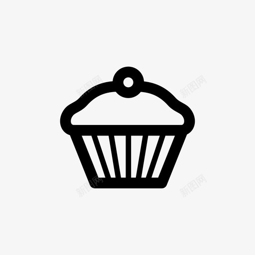 纸杯蛋糕烘焙食品面包房图标svg_新图网 https://ixintu.com 松饼 款待 点心 烘焙食品 甜点 纸杯蛋糕 面包房 食物