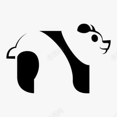 熊猫斑点大熊猫图标图标