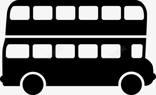 双层巴士伦敦公共交通旅游图标图标