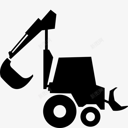 反铲建筑挖掘机图标svg_新图网 https://ixintu.com 反铲 工地 建筑 挖掘机 机器 洞 车辆 铲子