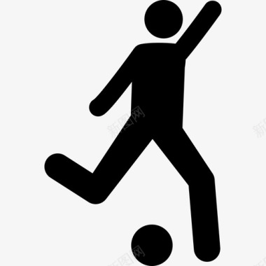 足球运动员试图踢球体育运动图标图标