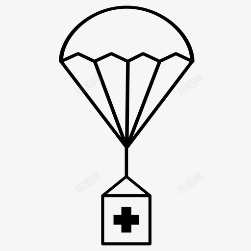 人道主义援助援助急救图标svg_新图网 https://ixintu.com 人道主义援助 国际援助 急救 援助 补给 降落伞