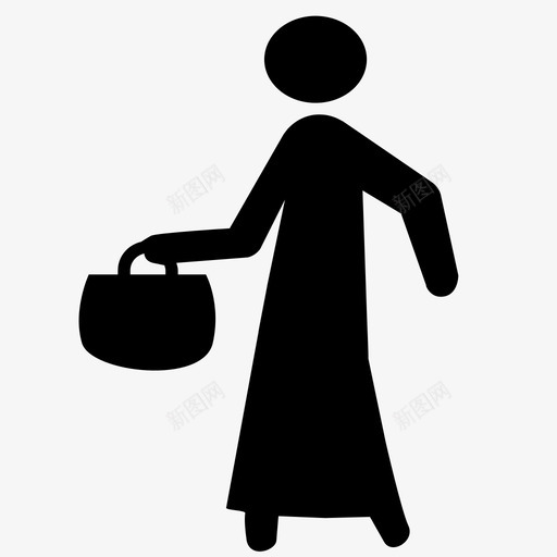 购物阿拉伯袋子图标svg_新图网 https://ixintu.com 人 人物 女人 女人背面 散步 篮子 袋子 购物 阿拉伯