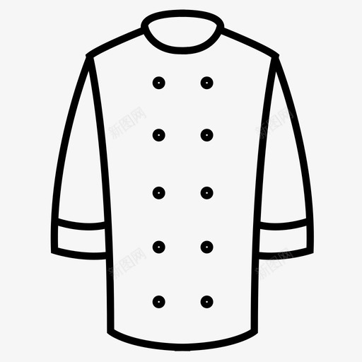 厨师夹克面包师烘焙图标svg_新图网 https://ixintu.com 厨师夹克 厨房 烘焙 面包师 食物 餐厅