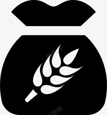 食品袋子农场粮食人道主义图标图标