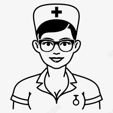 护士医生女性图标图标