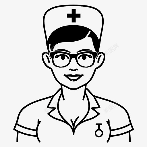 护士医生女性图标svg_新图网 https://ixintu.com 保健 健康 医生 女士 女性 护士 眼镜